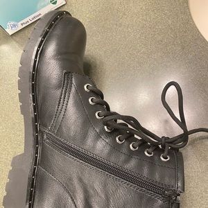 NIB Side Studded Faux Leather Boots